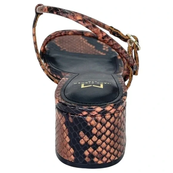 Marc Fisher LTD Womens Sandal 6M Jiny2 Brown Snake Print Block Heel - Picture 9 of 16